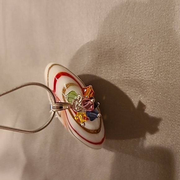 Glass circle sterling silver necklace - Picture 8 of 8